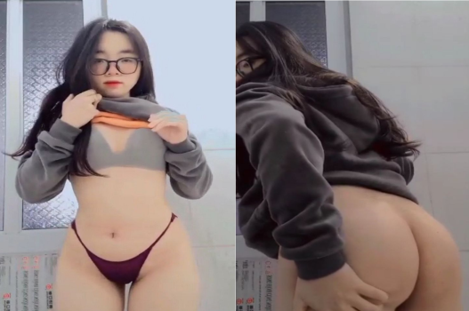 Em kính cận đáng yêu phô diễn mông to mê hoặc